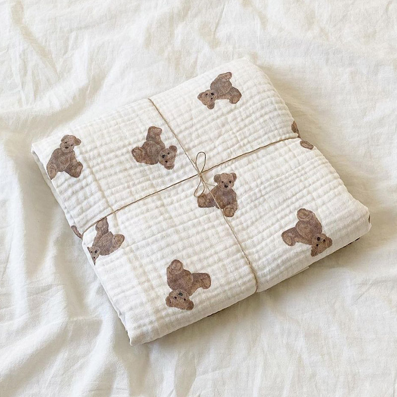 Muslin Swaddle Wrap - Bär Druck Baby Decken Neugeborenen Musselin