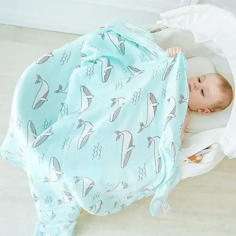 Muslin Swaddle Wrap - Musselin-Baum-Neugeborenen-Musselin-Wickeltuch für Babys, Mehrzweck-Decke aus Bambus-Baumwolle,