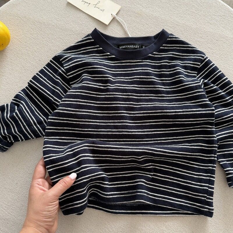 Baby Clothing Layers - 2026 Herbst Kinder Langarm Gestreiftes T-Shirt