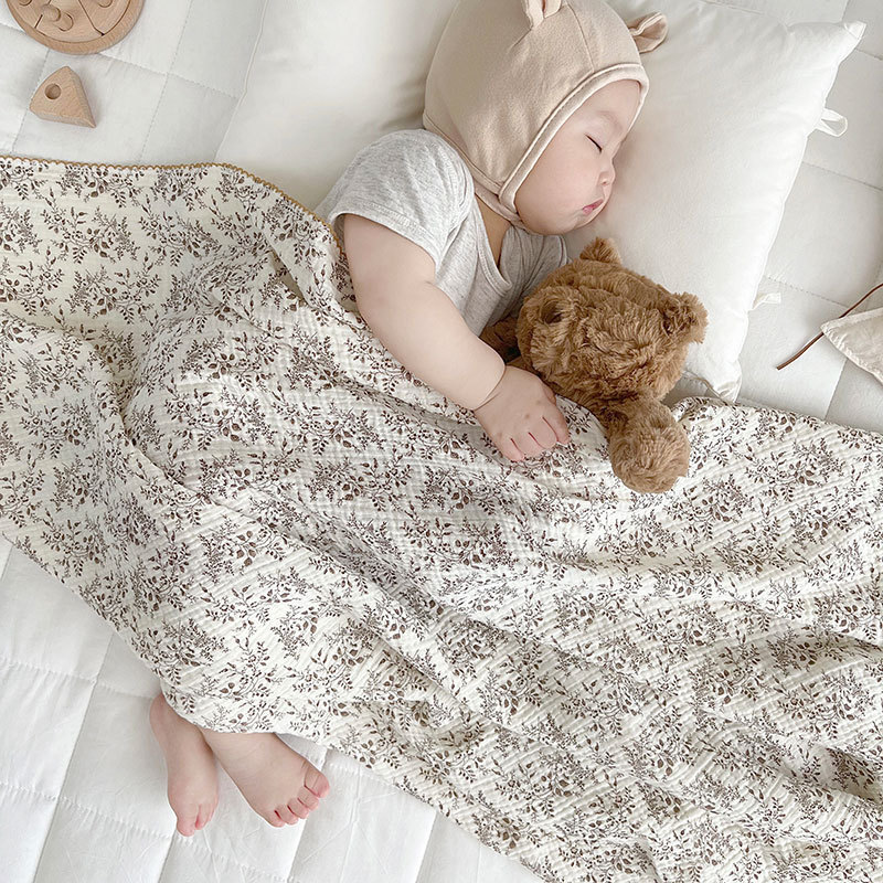 Muslin Swaddle Wrap - Sommer Baby Decke 2-lagige dünne Baumwolle