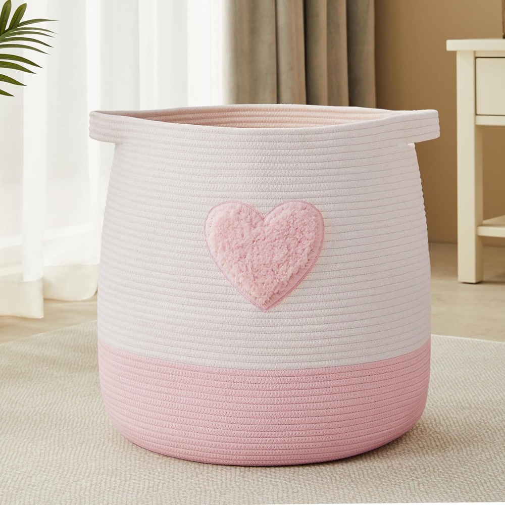 Baby Clothing Hamper - Rosa Wäschekorb, Korb für Kinder, Mädchen,